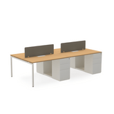 SIM-B Metal Frame Modular Office Workstation Desk with Side Storage Cabinet - Gavisco Office Furniture